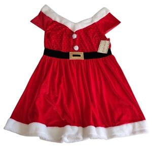 NWT Derek Heart 1X Cap Sleeve Embellished Santa Dress